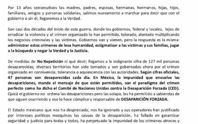 Las madres no se rinden: dignidad, verdad y justicia en la XIII Marcha Nacional